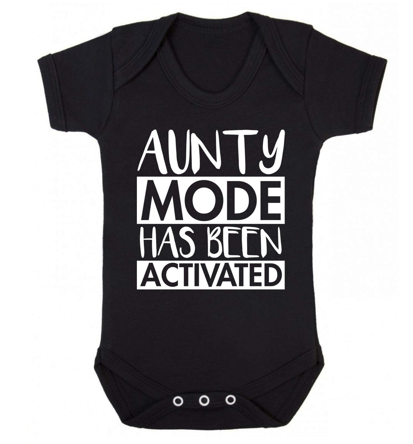 Aunty mode activated Baby Vest black 18-24 months