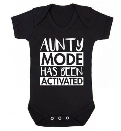 Aunty mode activated Baby Vest black 18-24 months