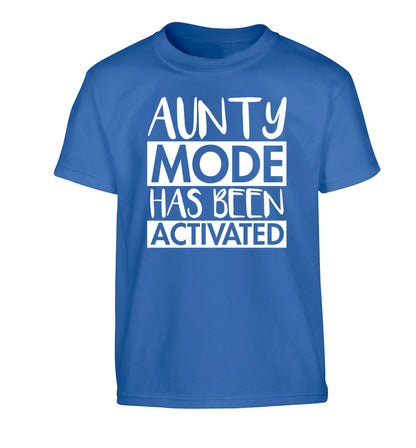 Aunty mode activated Children's blue Tshirt 12-14 Years