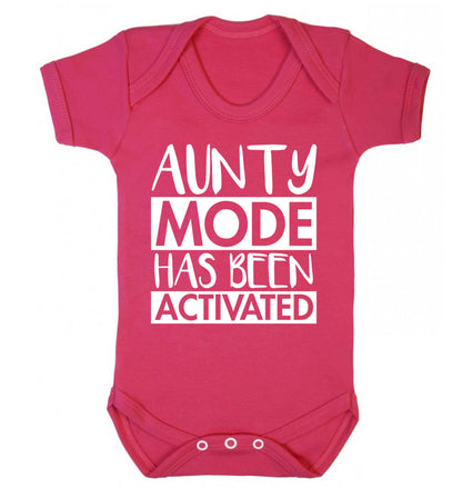 Aunty mode activated Baby Vest dark pink 18-24 months