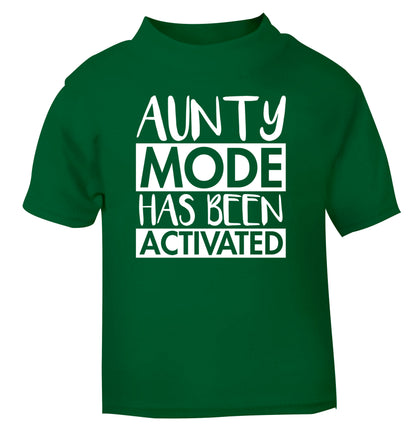 Aunty mode activated green Baby Toddler Tshirt 2 Years