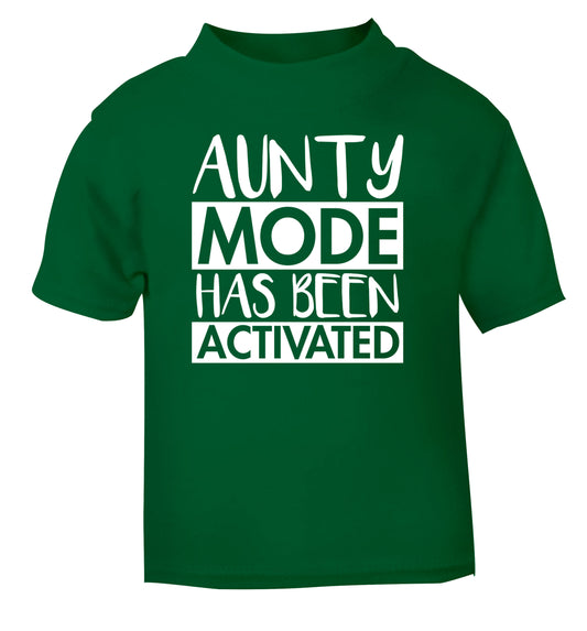 Aunty mode activated green Baby Toddler Tshirt 2 Years