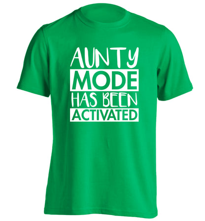 Aunty mode activated adults unisex green Tshirt 2XL