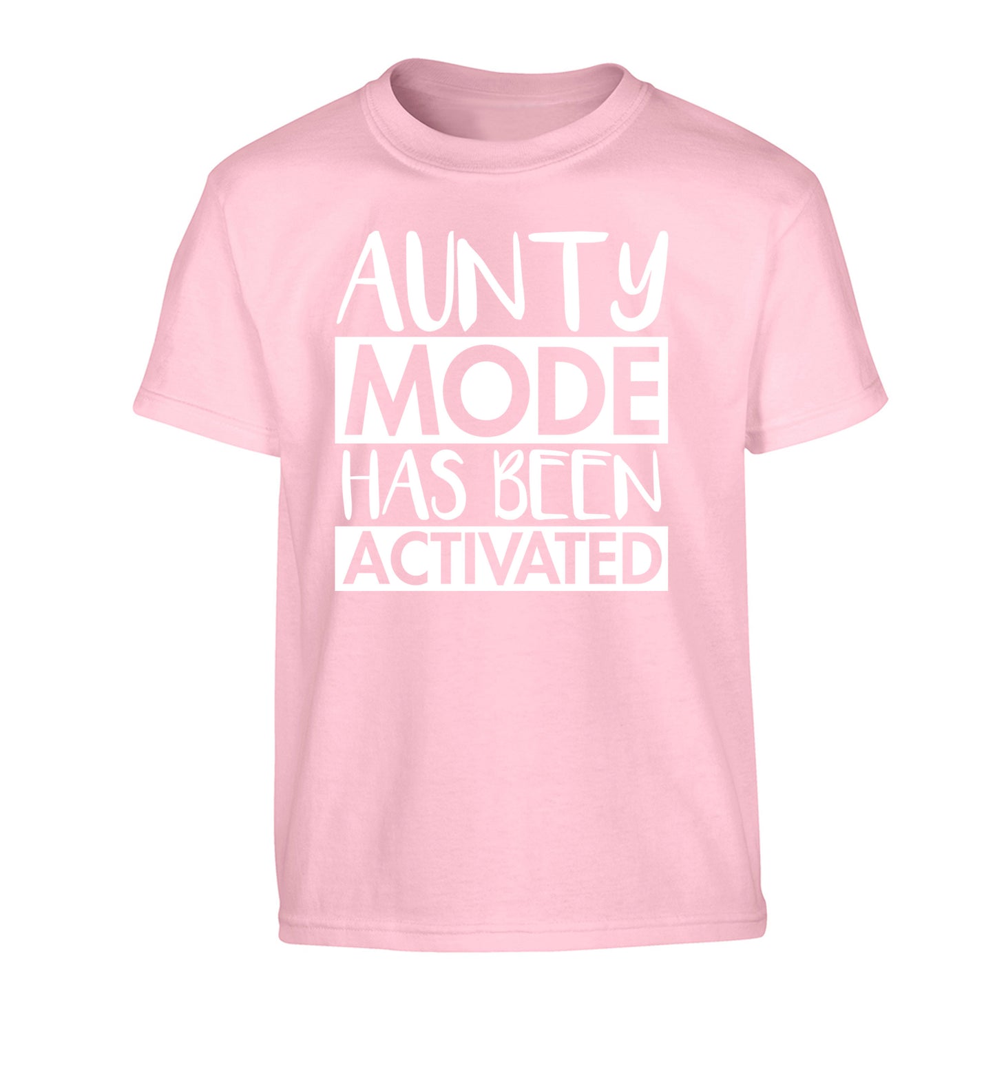 Aunty mode activated Children's light pink Tshirt 12-14 Years