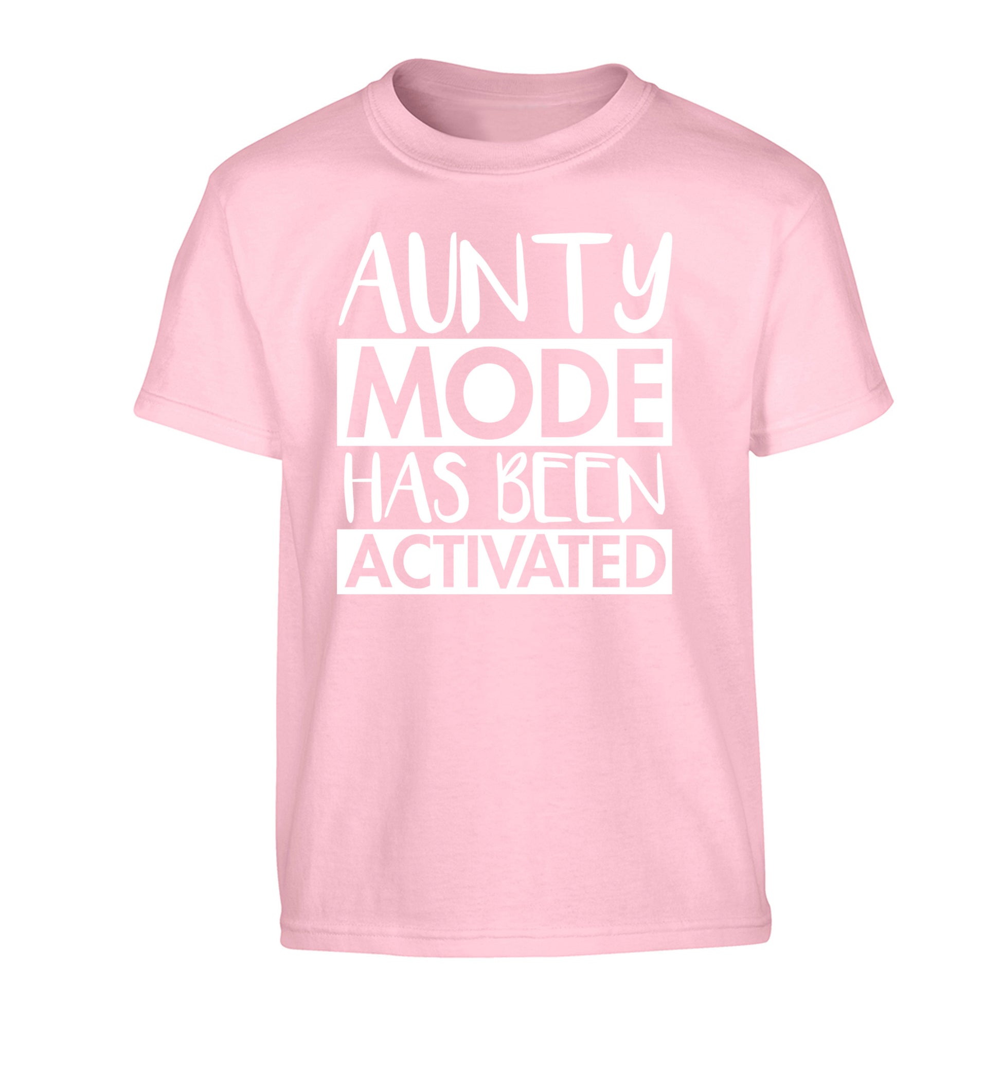 Aunty mode activated Children's light pink Tshirt 12-14 Years