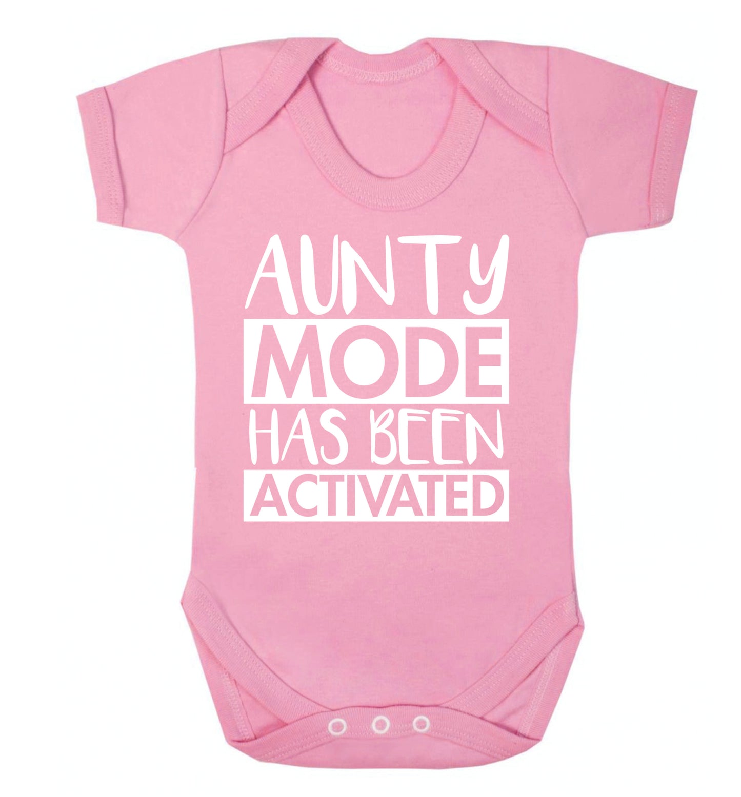 Aunty mode activated Baby Vest pale pink 18-24 months