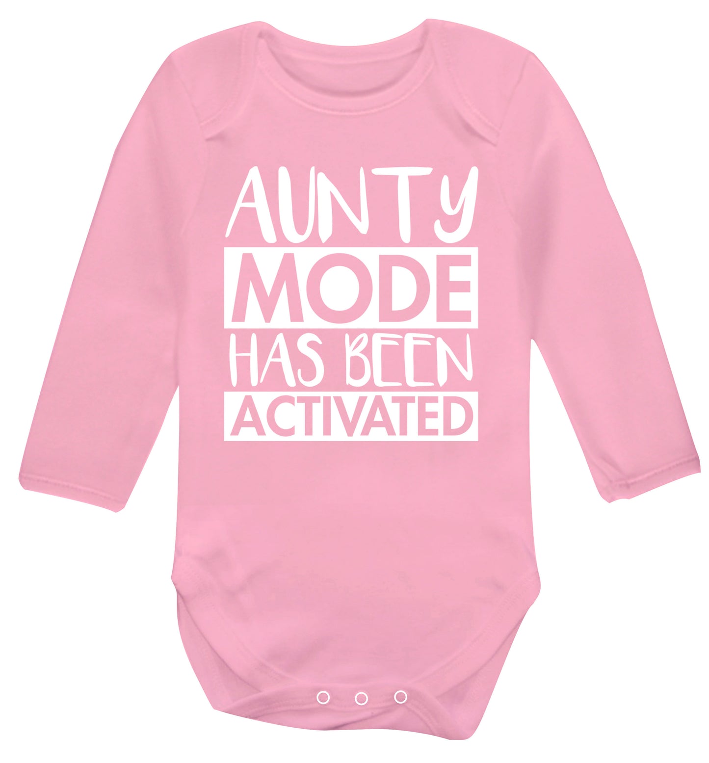 Aunty mode activated Baby Vest long sleeved pale pink 6-12 months