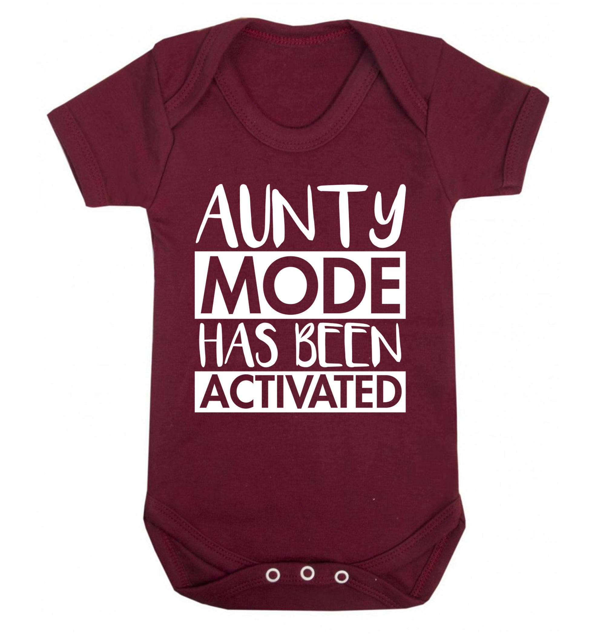 Aunty mode activated Baby Vest maroon 18-24 months