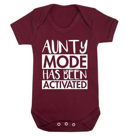 Aunty mode activated Baby Vest maroon 18-24 months