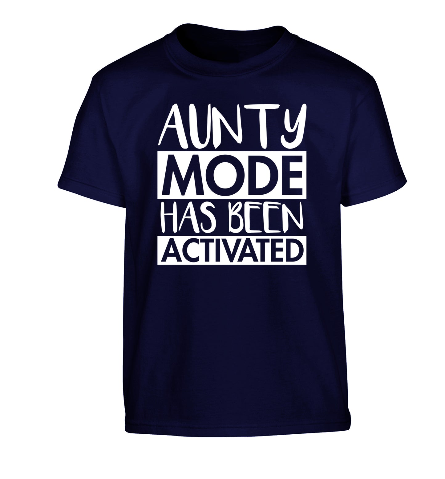 Aunty mode activated Children's navy Tshirt 12-14 Years