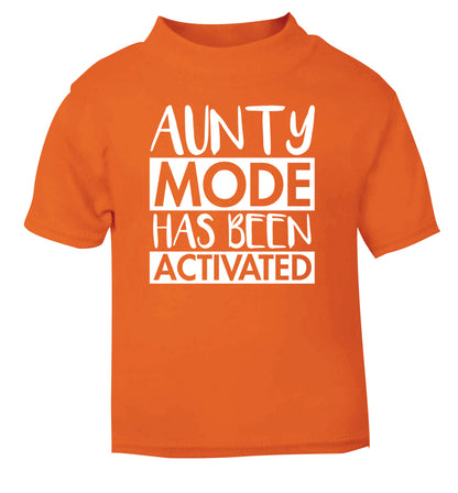 Aunty mode activated orange Baby Toddler Tshirt 2 Years