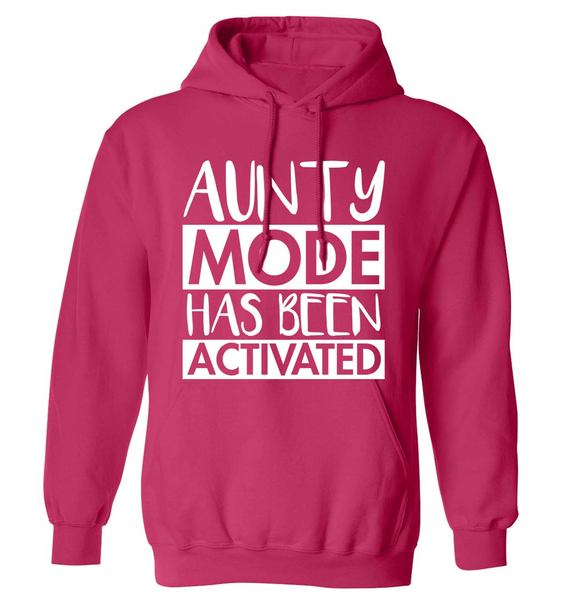 Aunty mode activated adults unisex pink hoodie 2XL