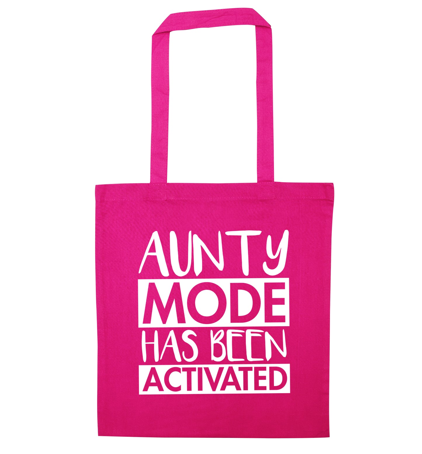 Aunty mode activated pink tote bag