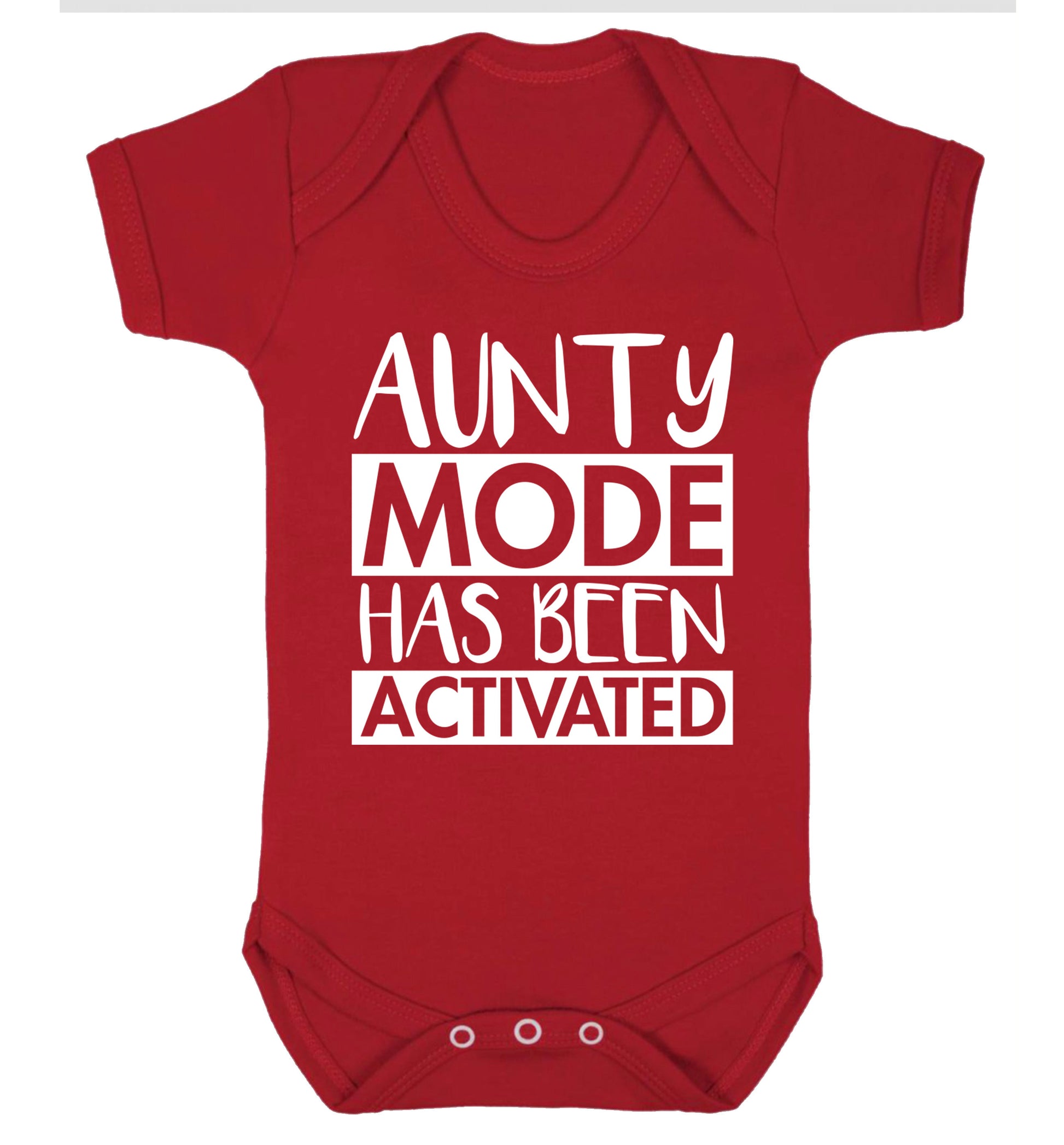 Aunty mode activated Baby Vest red 18-24 months