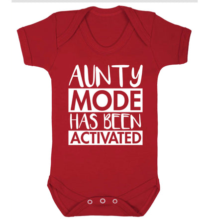 Aunty mode activated Baby Vest red 18-24 months