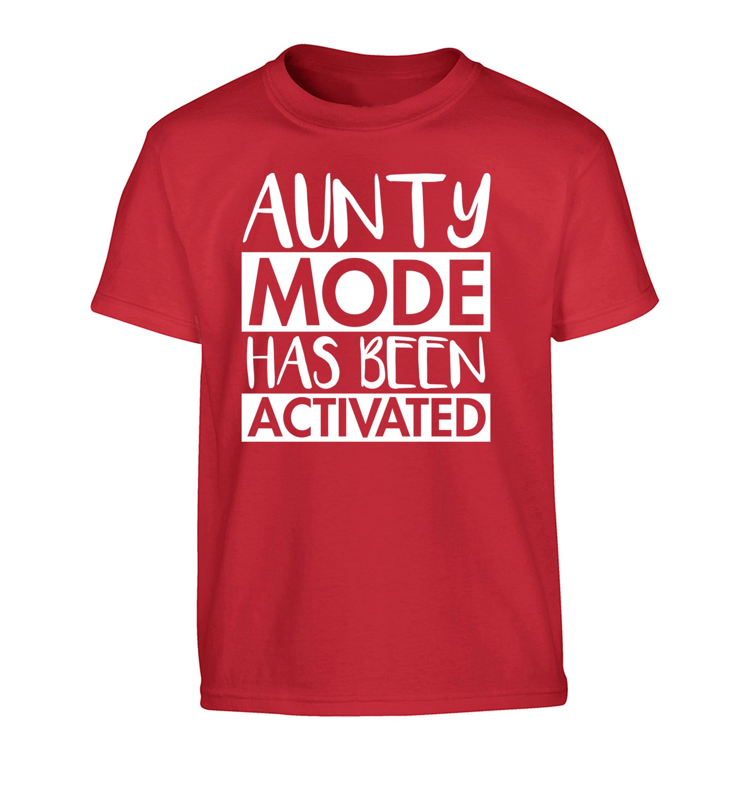 Aunty mode activated Children's red Tshirt 12-14 Years