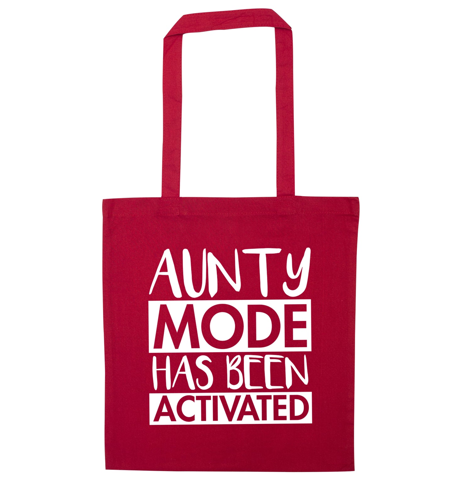 Aunty mode activated red tote bag