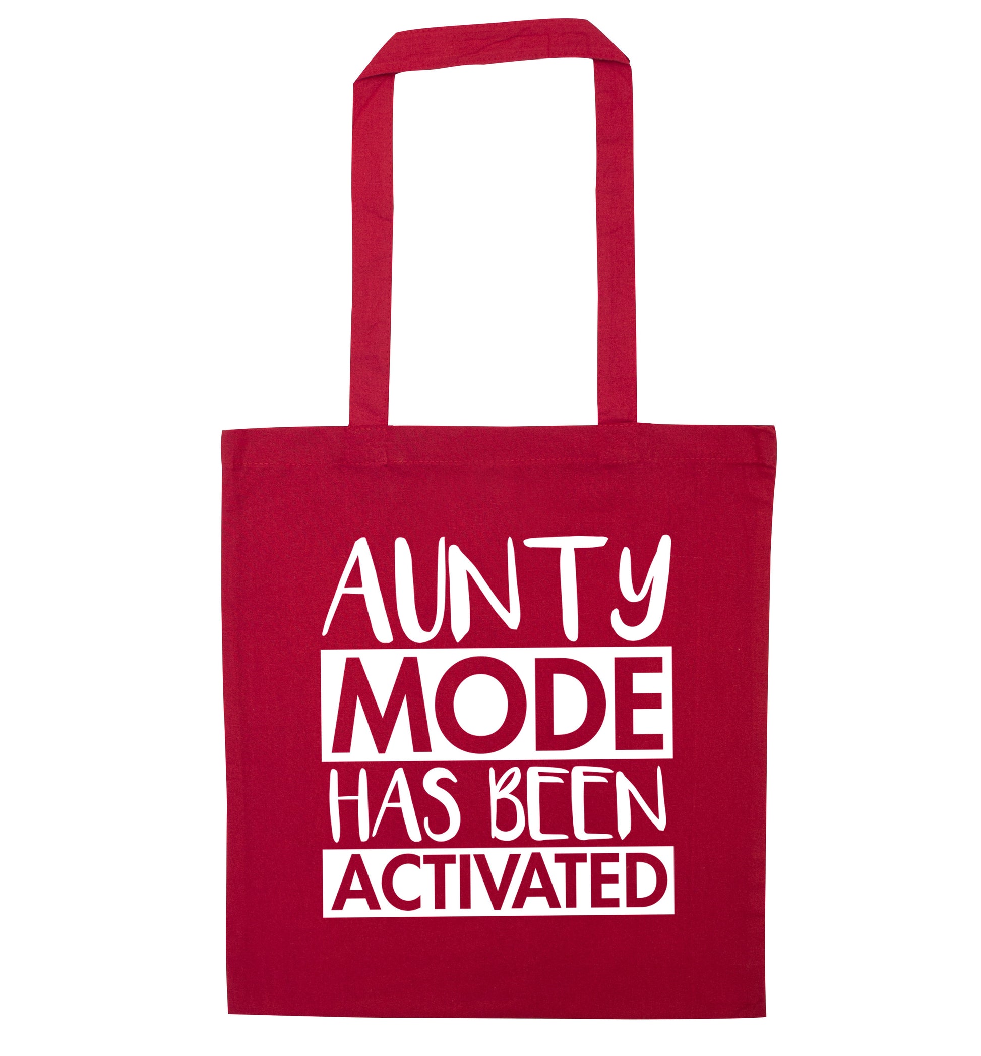 Aunty mode activated red tote bag