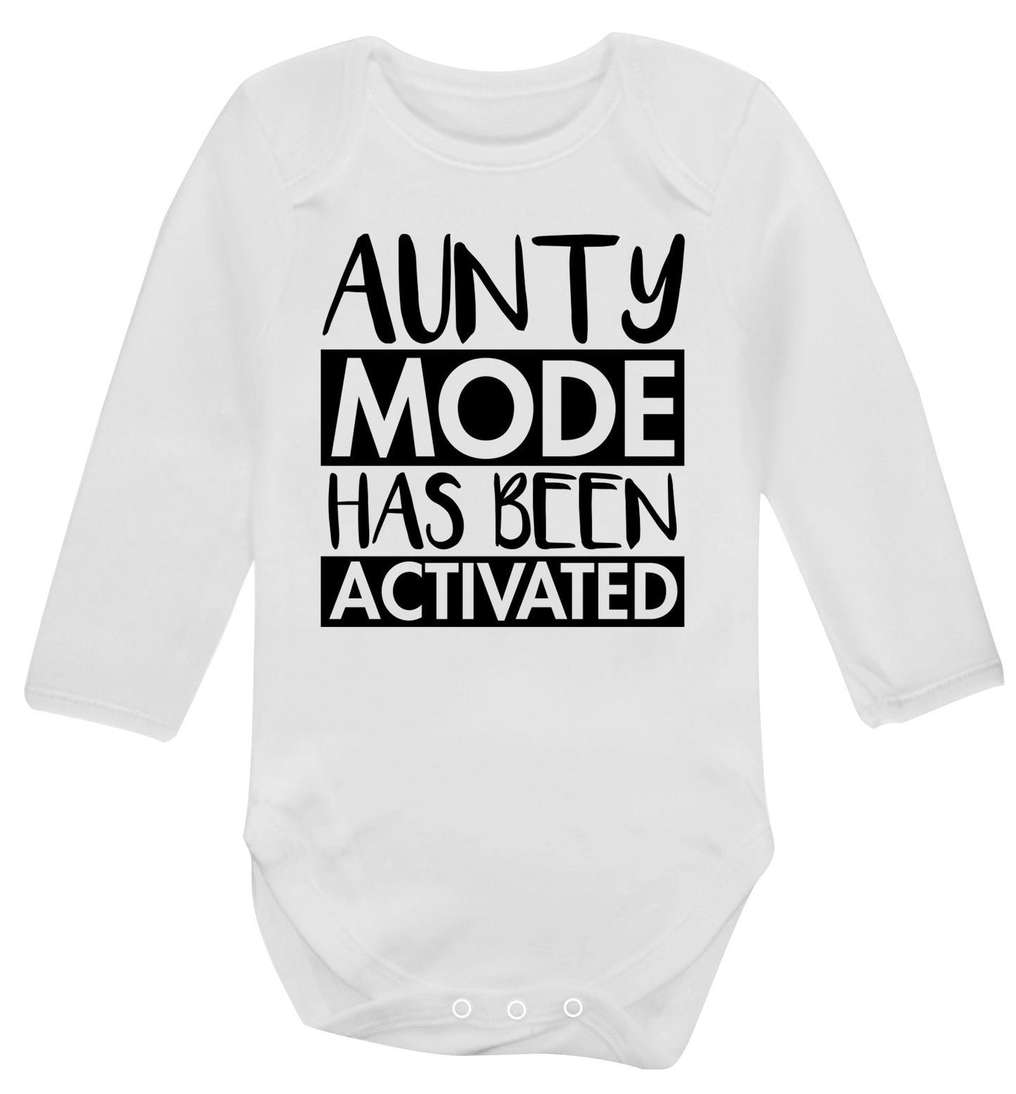 Aunty mode activated Baby Vest long sleeved white 6-12 months