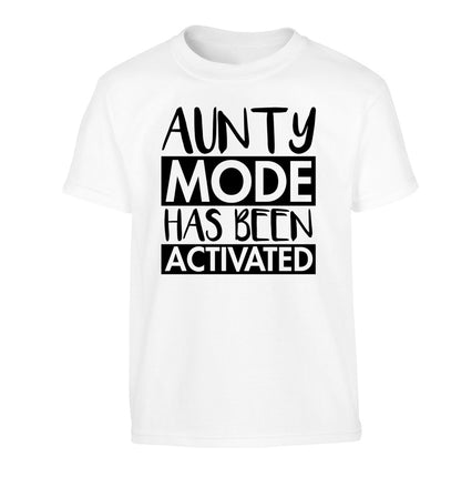 Aunty mode activated Children's white Tshirt 12-14 Years