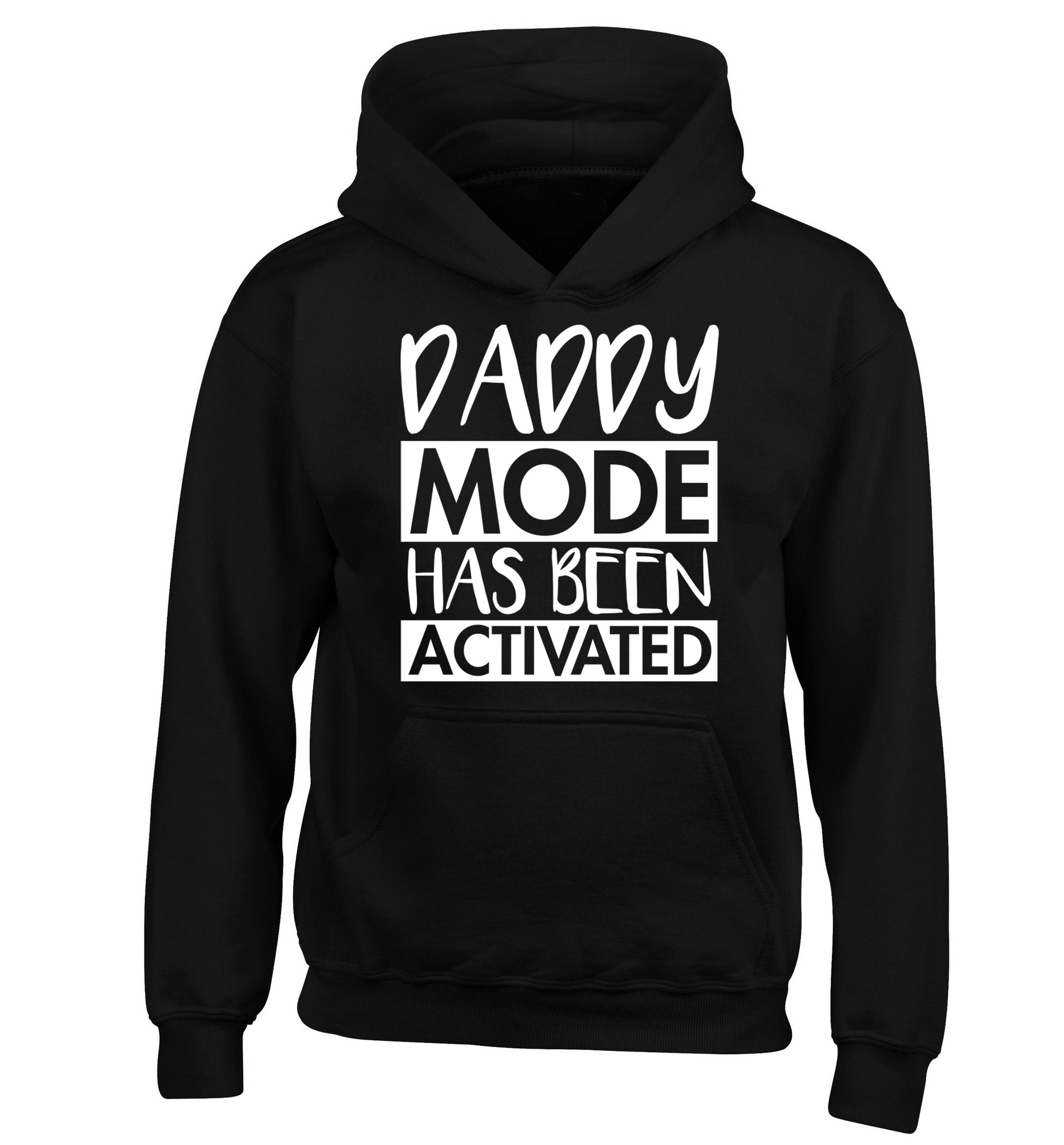 Daddy mode activated children's black hoodie 12-14 Years