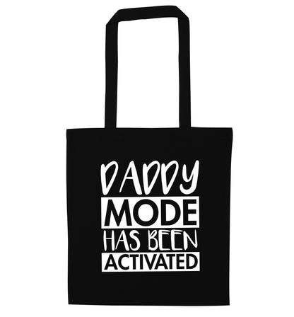 Daddy mode activated black tote bag