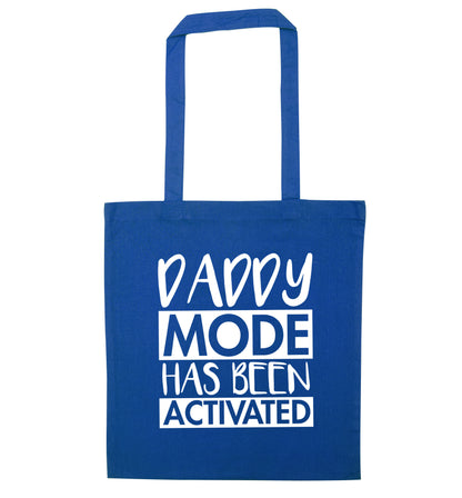 Daddy mode activated blue tote bag