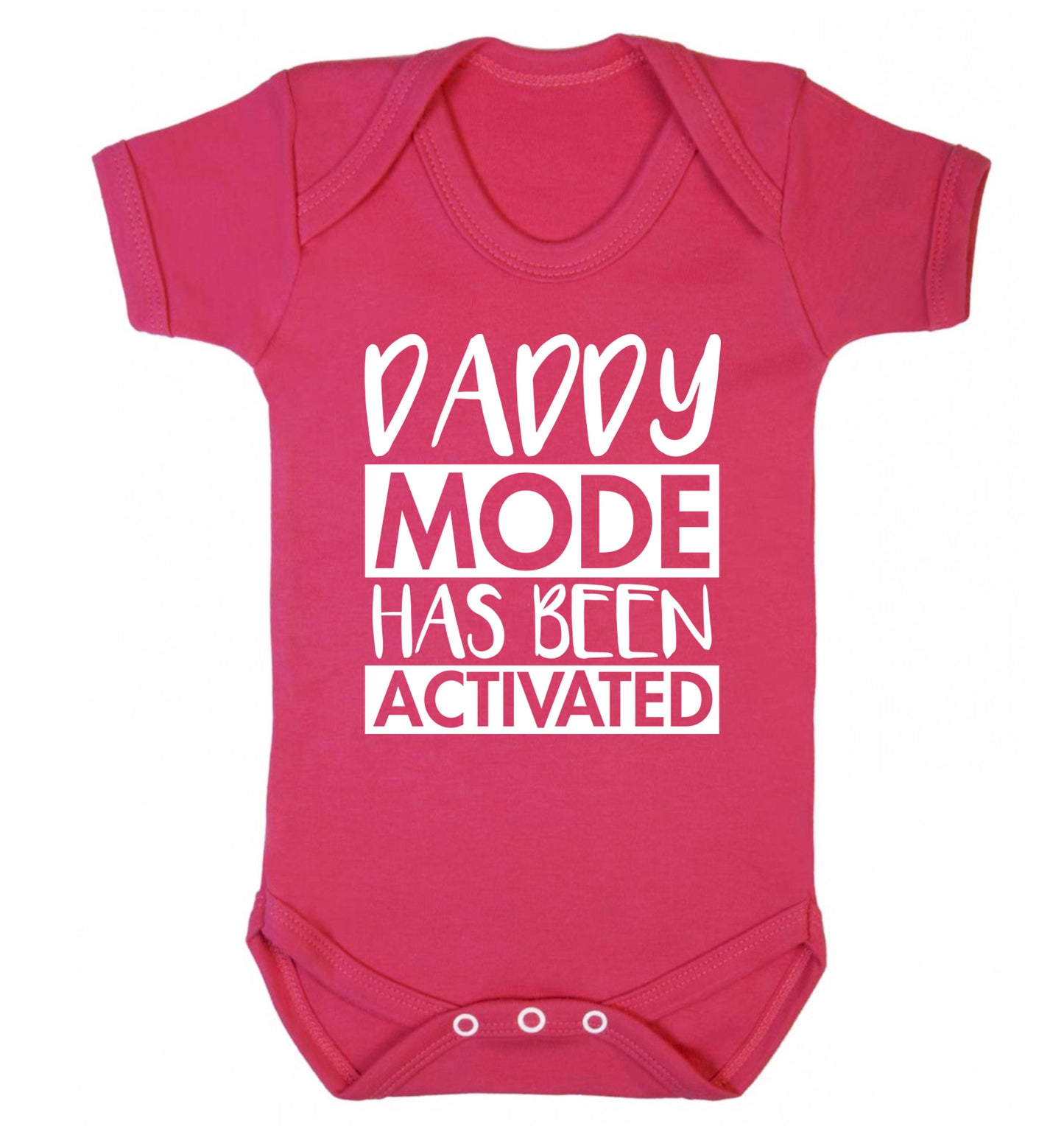 Daddy mode activated Baby Vest dark pink 18-24 months
