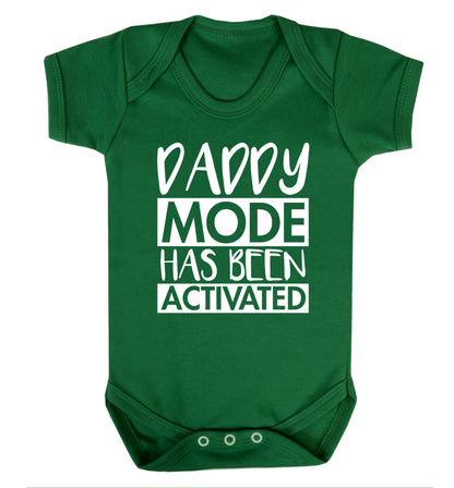 Daddy mode activated Baby Vest green 18-24 months