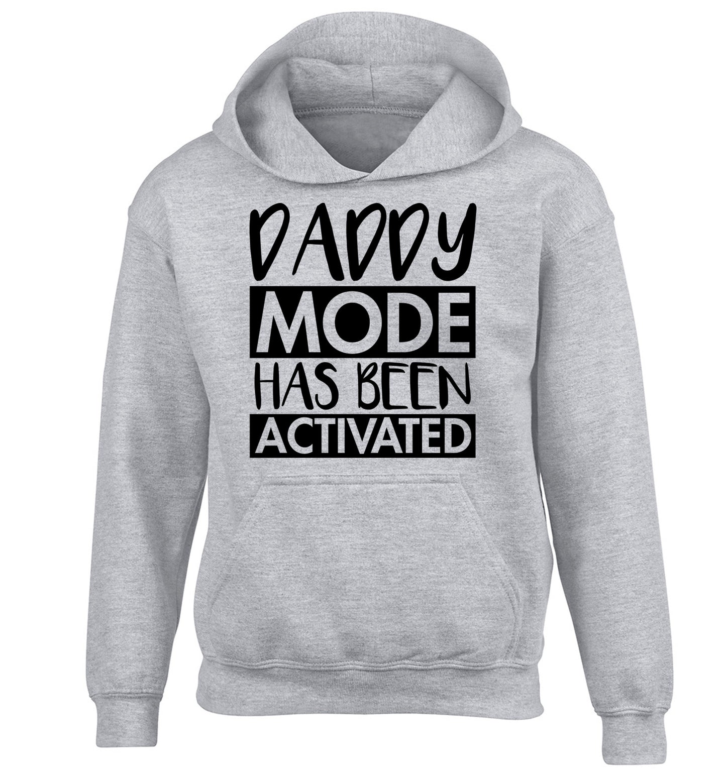 Daddy mode activated children's grey hoodie 12-14 Years