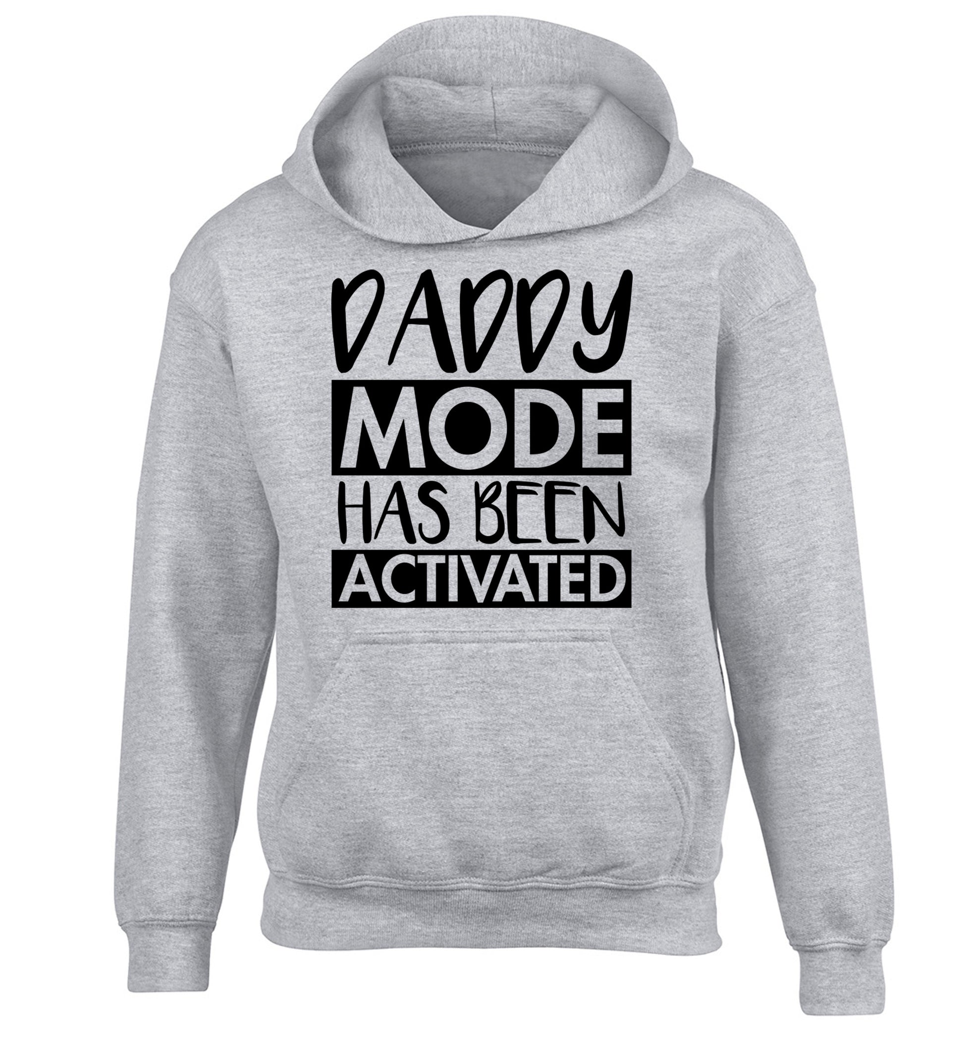 Daddy mode activated children's grey hoodie 12-14 Years