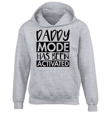 Daddy mode activated children's grey hoodie 12-14 Years