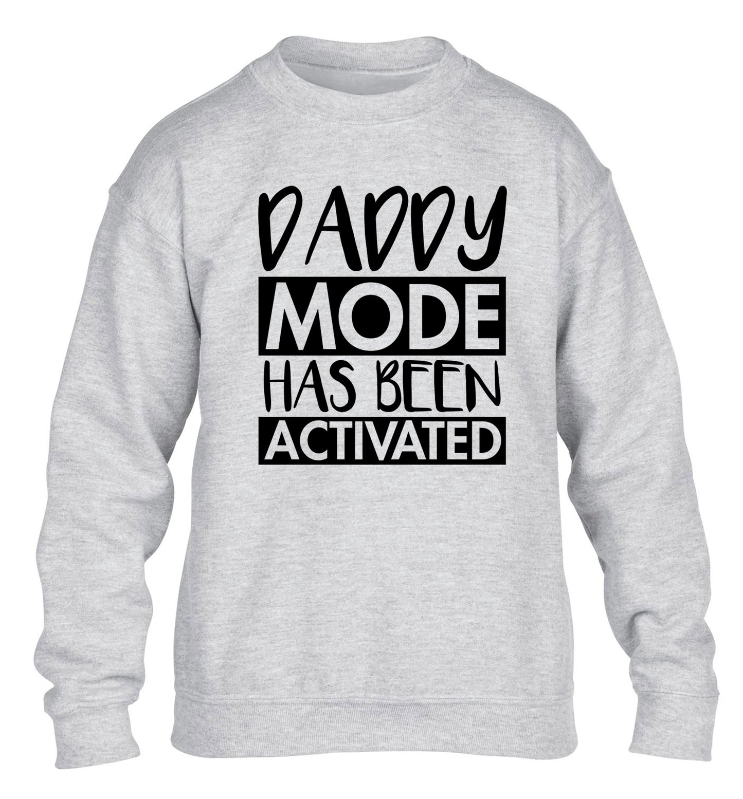 Daddy mode activated children's grey sweater 12-14 Years