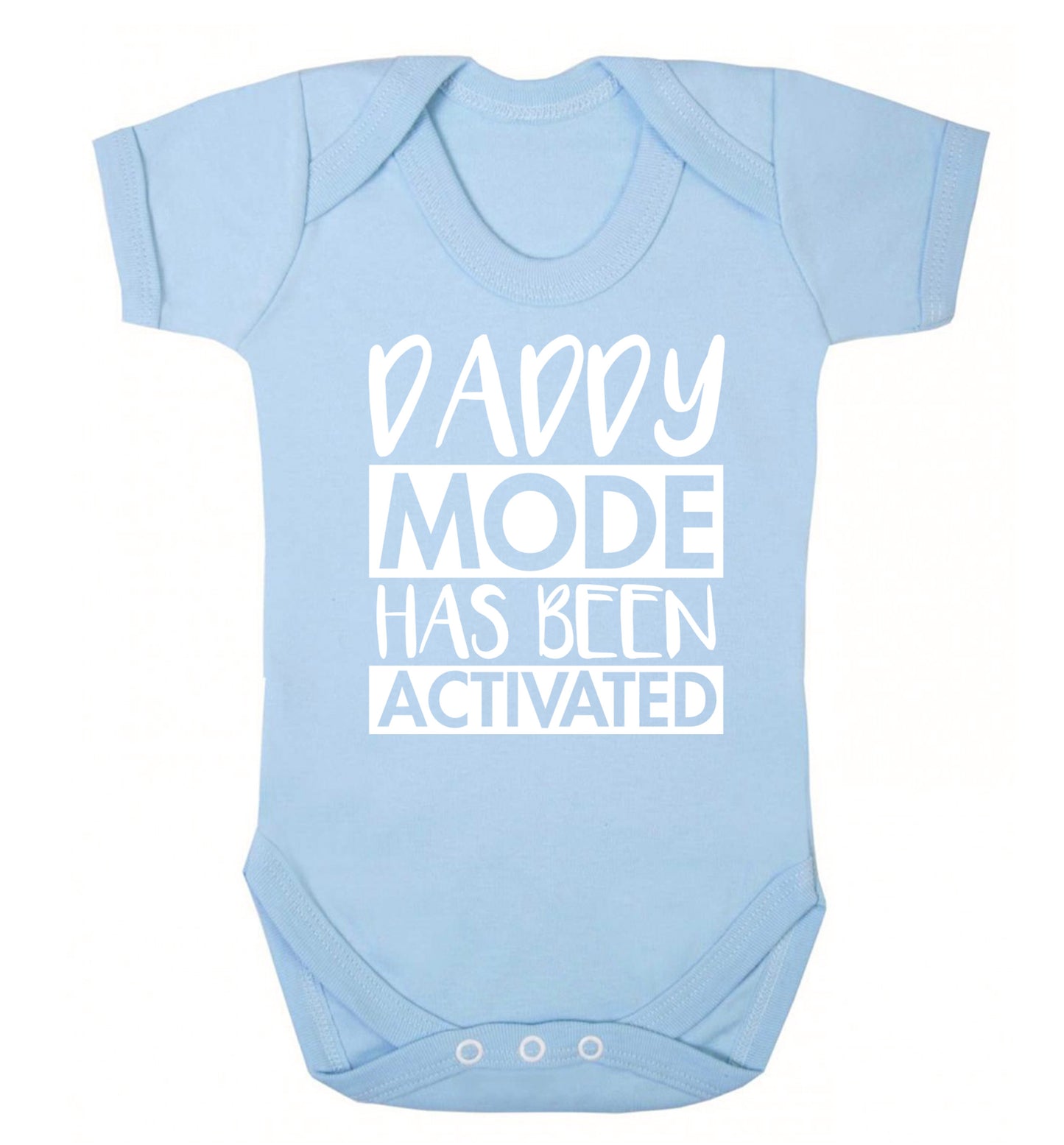 Daddy mode activated Baby Vest pale blue 18-24 months