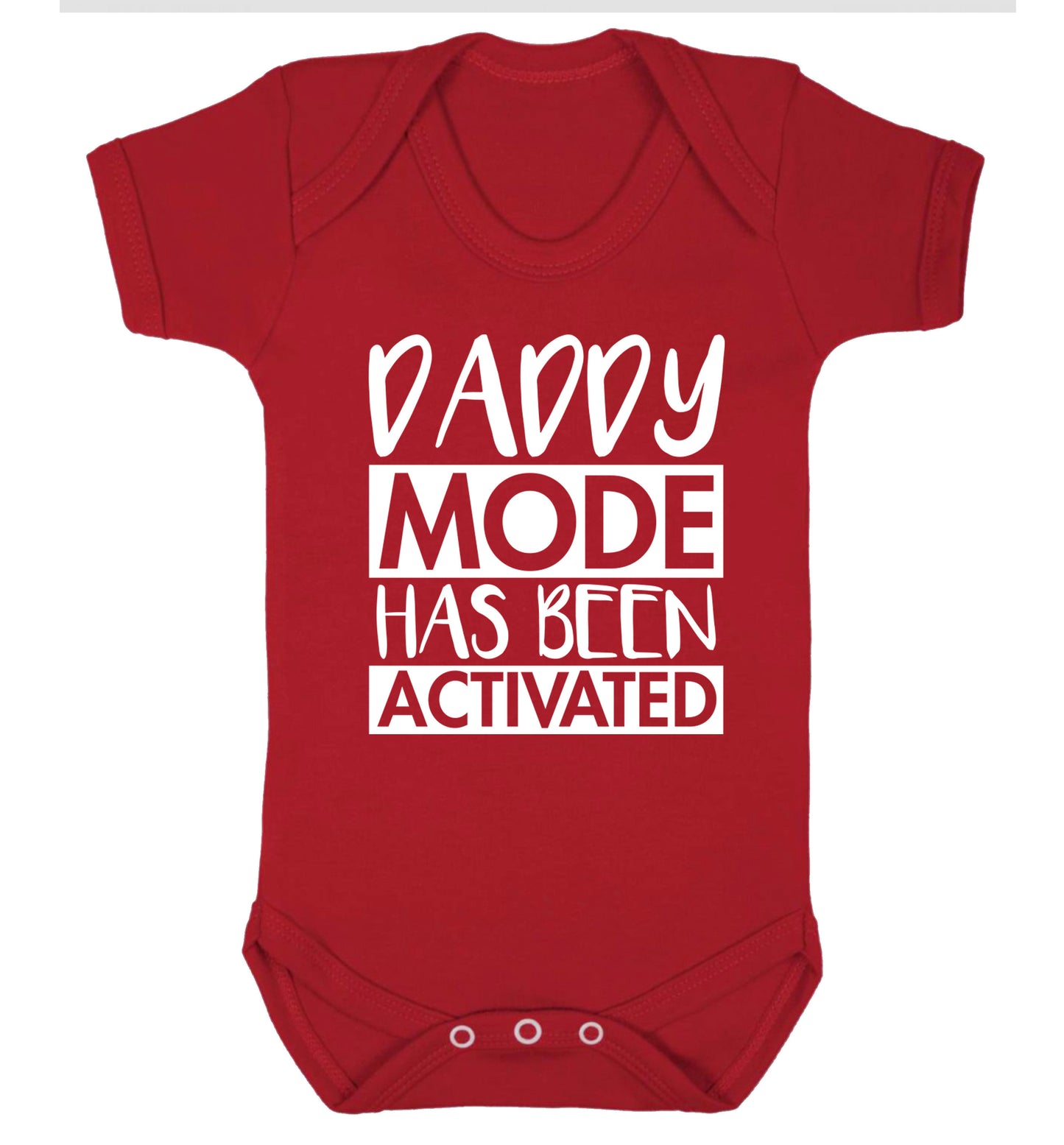 Daddy mode activated Baby Vest red 18-24 months