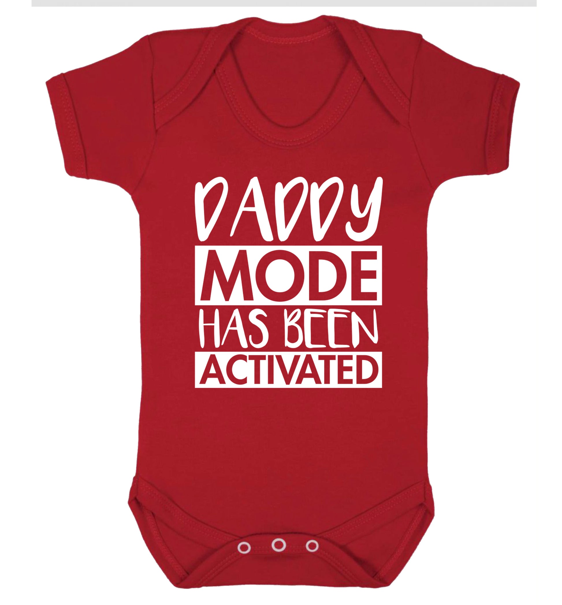Daddy mode activated Baby Vest red 18-24 months