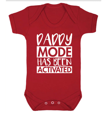 Daddy mode activated Baby Vest red 18-24 months