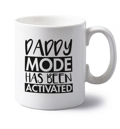 Daddy mode activated left handed white ceramic mug 