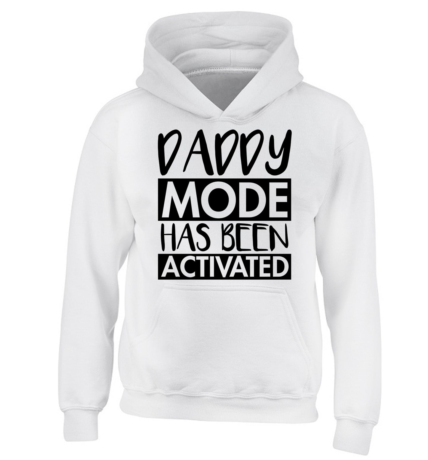 Daddy mode activated children's white hoodie 12-14 Years