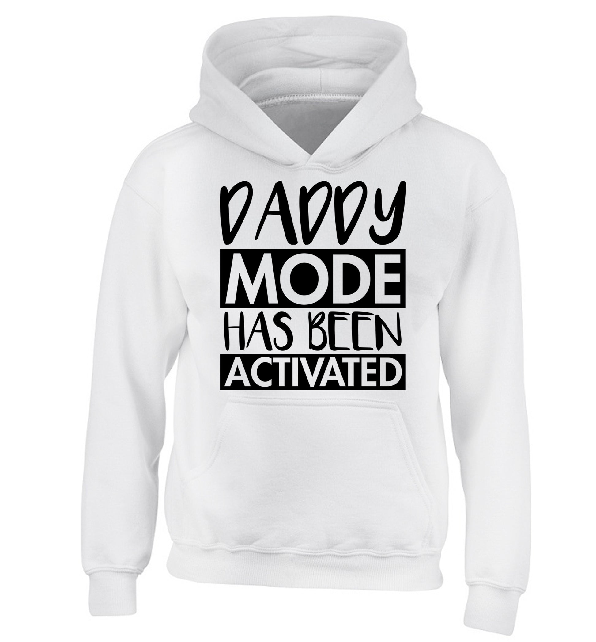 Daddy mode activated children's white hoodie 12-14 Years