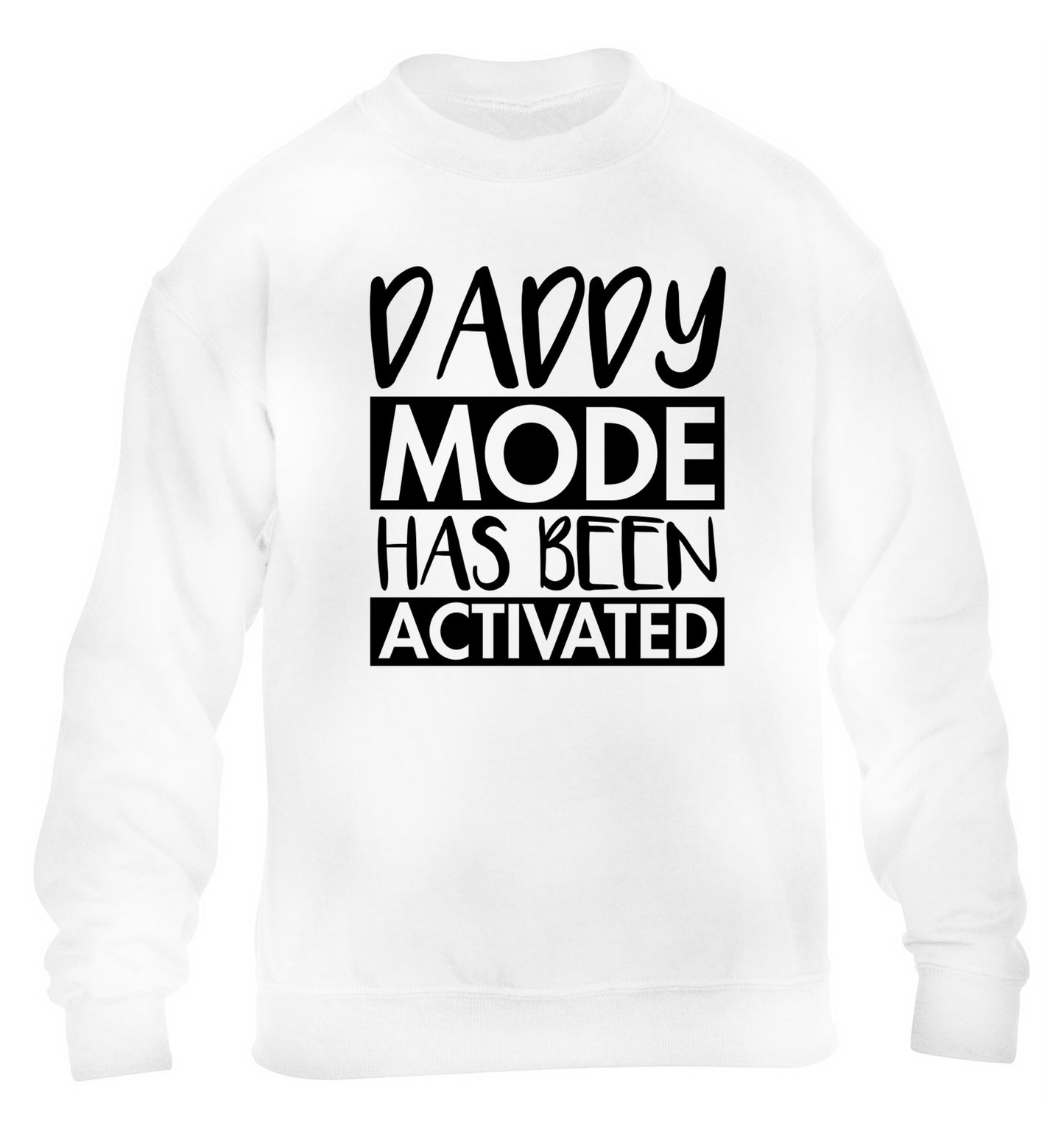 Daddy mode activated children's white sweater 12-14 Years
