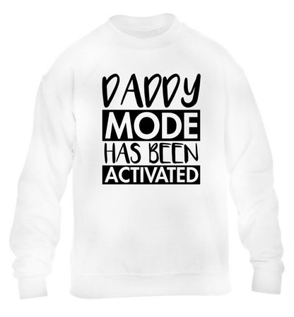 Daddy mode activated children's white sweater 12-14 Years