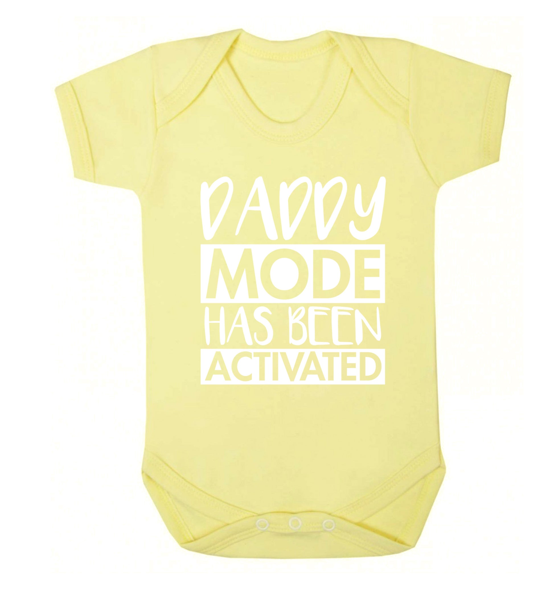 Daddy mode activated Baby Vest pale yellow 18-24 months
