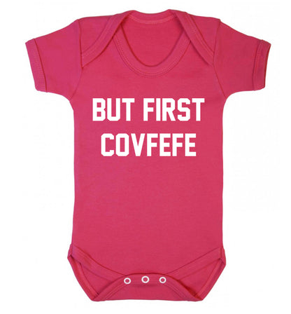 But first covfefe Baby Vest dark pink 18-24 months
