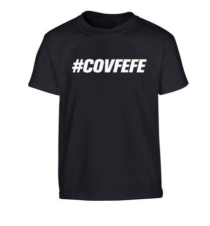 #covfefe Children's black Tshirt 12-14 Years