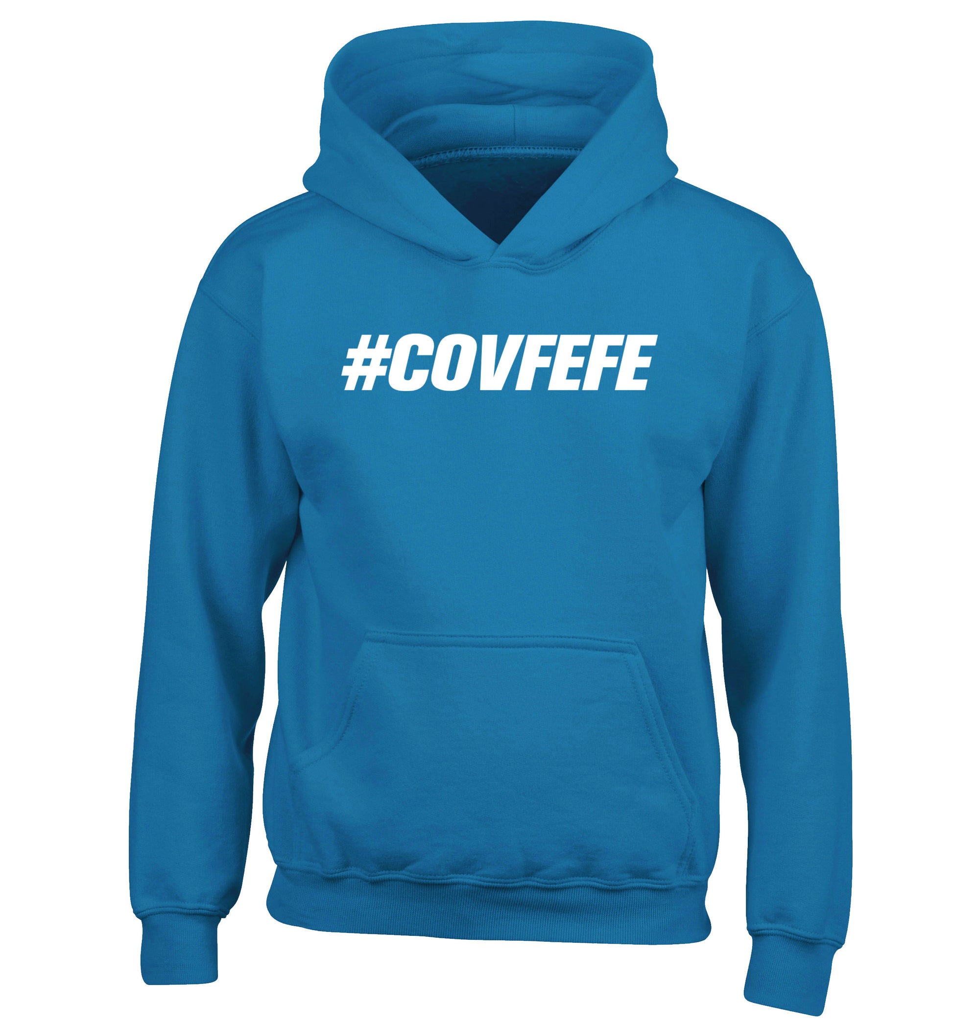 #covfefe children's blue hoodie 12-14 Years