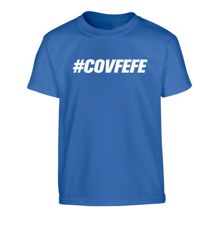 #covfefe Children's blue Tshirt 12-14 Years