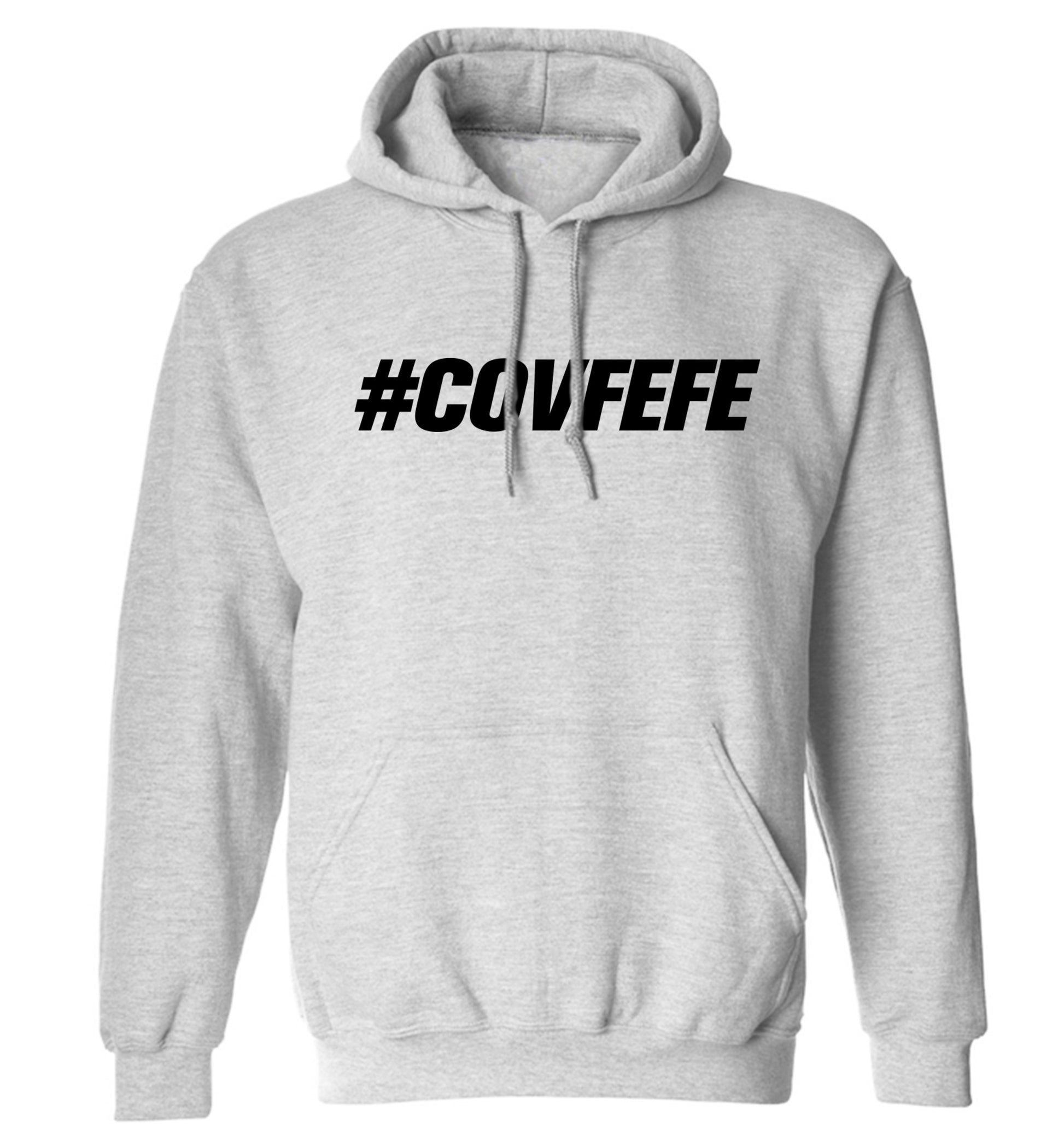 #covfefe adults unisex grey hoodie 2XL