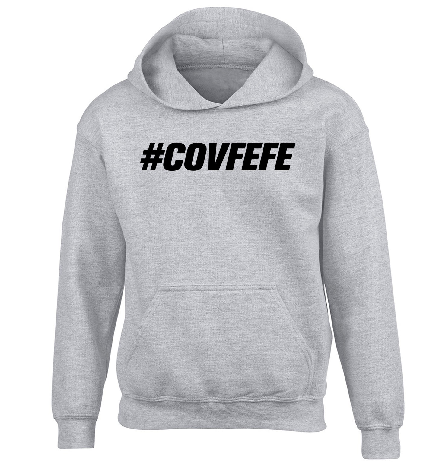 #covfefe children's grey hoodie 12-14 Years