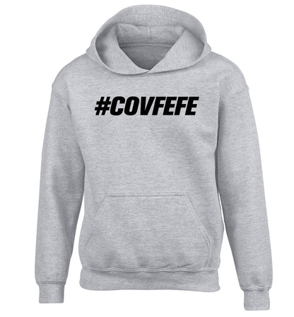#covfefe children's grey hoodie 12-14 Years